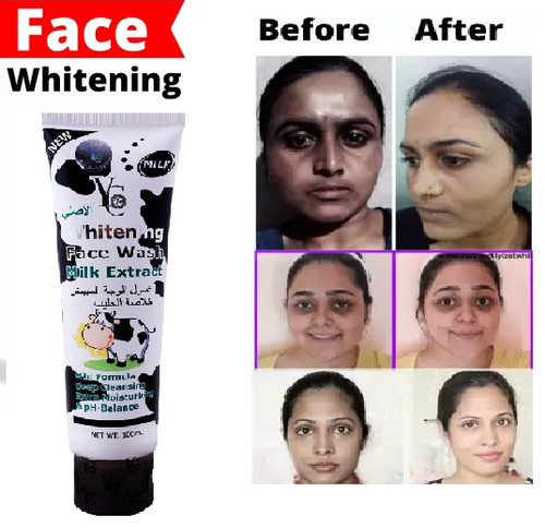 Skin whitening face wash milk - face,